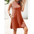 thumbnail image 2 of jinghuiyue Womens Casual Summer Dress Sleeveless Crewneck A-Line Sundress Beach Vacation Tank Dresses with Pockets M, 2 of 7