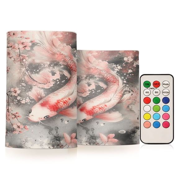 BZSMCE Flameless Candles LED Lights Goldfish Painting Creativity Battery Candles
