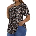 thumbnail image 3 of Fantaslook Blouses for Women Pleated Short Sleeve Tunic Tops Dressy Casual Summer Shirts, 3 of 9