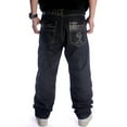 thumbnail image 2 of Ruiatoo Baggy Jeans for Men Classic Relaxed Fit Vintage Hip Hop Skateboard Pants 008 Black Size 44, 2 of 5