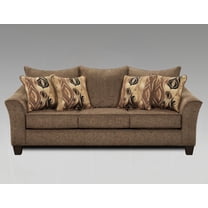 Modern Brown Fabric 3-Seater Sofa for Living Room