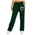 thumbnail image 2 of Endives Women's Sweatpants Heart Printed Fleece Lined Casual Sports Loose Plush Pants Straight Leg Pants, 2 of 4