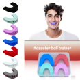 thumbnail image 2 of Entrenador de bolas maseteras de silicona: moldeador facial en forma de V, ejercicio para la mandíbula, herramienta portátil para gimnasio, 7 colores, 2 of 5