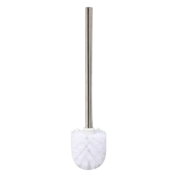 Household Plastic Stainless Steel Toilet Brush, 360 Degree Circular High-Density Brush Head, Ergonomic Handle, Easy to Clean and Replace, Strong Cleaning Power, Sturdy and Comfortable Grip White