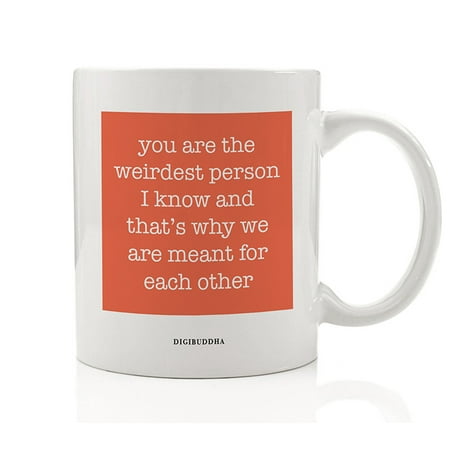 Weird People Odd Couple Orange Mug Gift Idea Unusual Pair Meant For Each Other Birthday Christmas Present Married Husband Wife Engaged Partners Companions 11oz Ceramic Coffee Tea Cup Digibuddha