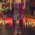 thumbnail image 2 of Diufon Pajama Pants for Men Cotton Soft Comfy Plaid Elastic Waist Straight Leg Casual Home Sleep Pants, 2 of 5