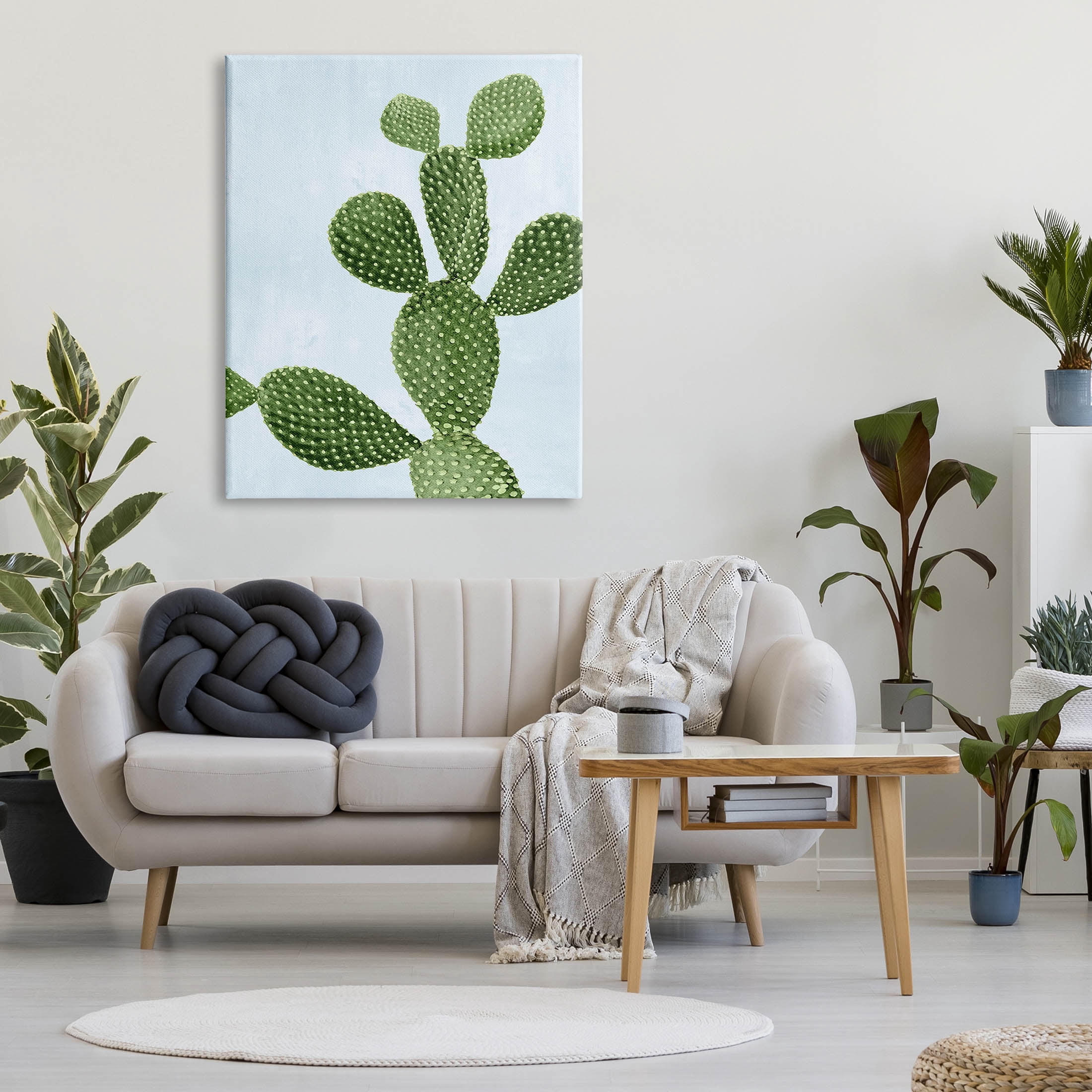 Prickly Pear Desert Cactus Botanical & Floral Graphic Art Gallery Wrapped Canvas Print Wall Art