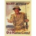 thumbnail image 2 of Vintage Apple Collection 12x14 White Modern Wood Framed Museum Art Print Titled - Mural Action Marines, 2 of 4