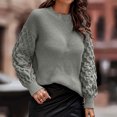 thumbnail image 5 of IROINNID Reduced Womens Sweater Round Neckline Pullover Sweater Solid Color Leisure Mid-Length Long Sleeve Autumn and Winter Warm Threaded Sweater, 5 of 6
