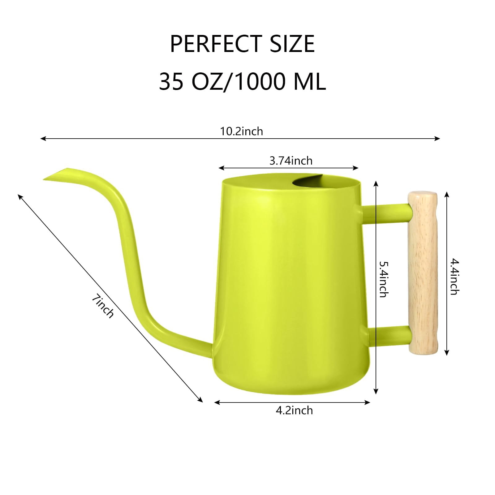 Watering Can Indoor Plants, 35oz Small Stainless Steel Metal Watering Can Modern Decorative Watering Pot with Long Spout for Indoor House Plant Bonsai Garden Flowers (Copper) - BRIGHT GREEN