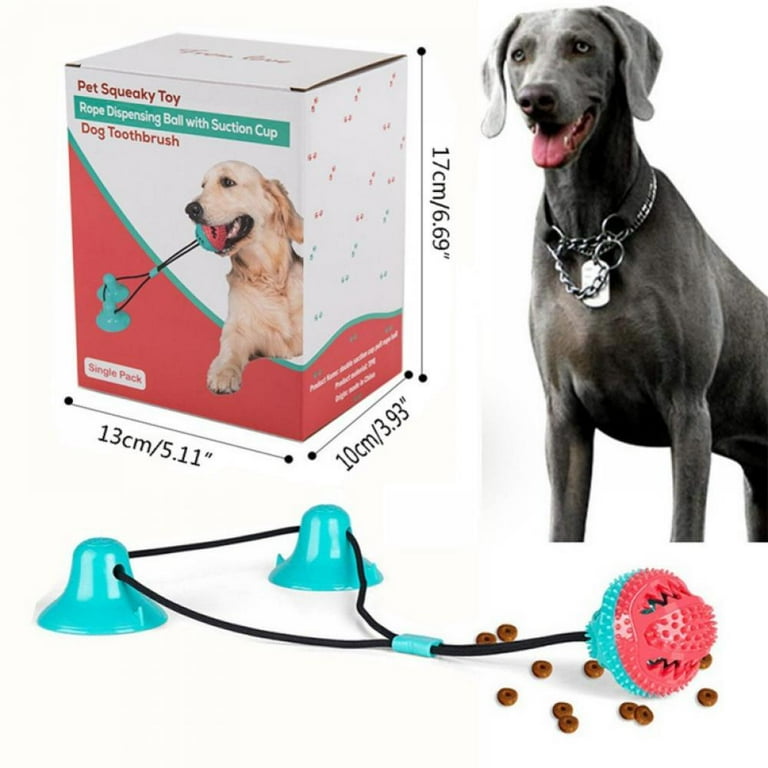 1pc Pet Bite-resistant Dog Toy Interactive Suction Cup Dog Toy Dispensing  Ball Dog Toothbrush