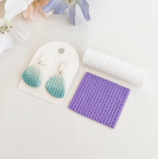 4pcs Polymer Clay Texture Roller Set - Plastic Pottery Pattern Stamping Tools for DIY Jewelry and Crafting