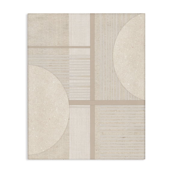 Stupell Industries Mid-Century Beige Circular Geometric Canvas Art, 24 x 30, by Susan Jill