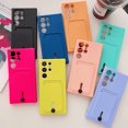 thumbnail image 4 of Simple Card Pocket Slot Couple Candy Case For Samsung Galaxy S24 S23 S22 S21 Ultra Plus FE A53 A33 A23 A13 A03S Soft TPU Funda, 4 of 5