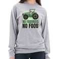 thumbnail image 3 of Plus Size No Farmers No Food Graphic Long Sleeve Crewneck Tee - Heather Grey XL, 3 of 4