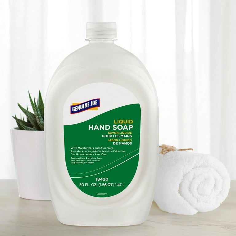 Genuine Joe Lotion Soap - 50 fl oz (1478.7 mL) - Bottle Dispenser - Hand, Skin - White - Anti-irritant - 4 / Carton