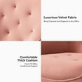 thumbnail image 3 of Tina's Home Velvet Tufted Office Chair Upholstered Swivel Modern Adjustable Armchair Metal Base Home Bedroom Pink, 3 of 7