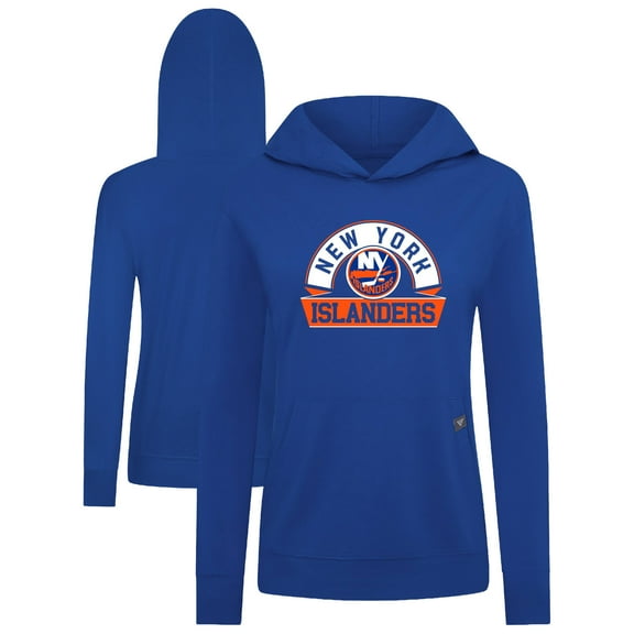 Women's Levelwear Royal New York Islanders Relay Banner Arch Pullover Hoodie