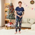 thumbnail image 3 of Zwiiyzr Christmas Pajamas for Family for Dad Matching Family Sets Christmas Print Casual Short Sleeve Top With Bottom Outfits Home Wear 2025 Blue, 3 of 7