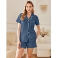 thumbnail image 2 of Ekouaer Womens Cotton Pajamas Set Classic Short Sleeve Pjs Set Soft Button Down Sleepwear Loungewear, 2 of 6