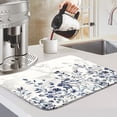 thumbnail image 6 of Spring Floral Dish Drying Mat 16x18 Inch - Blue Flower Microfiber Kitchen Mat - Absorbent Dish Drainer Pad - Coffee Bar Sink Counter - Washable Floral Print, 6 of 6