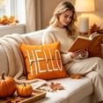 thumbnail image 7 of PiGOGI Orange Thanksgiving Pillow Covers Fall Throw Pillow Cases Orange Cushion Covers Soft Home Decor for Sofa Bedroom Polyester, 7 of 7