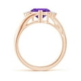 thumbnail image 2 of ANGARA Natural 1.5 Ct. Amethyst with Diamond Classic Ring in 14K Rose Gold for Women (Ring Size: 3.5), 2 of 10