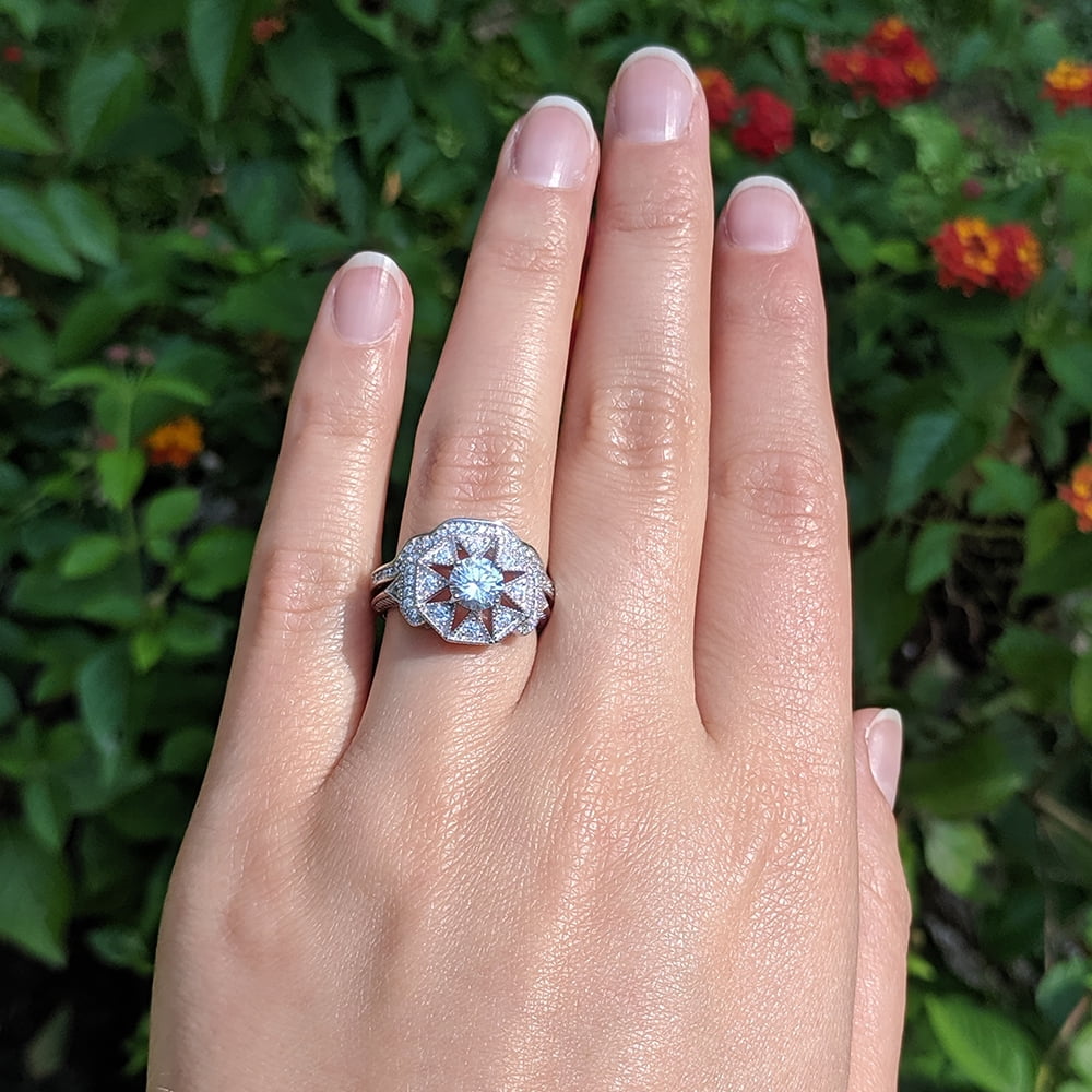 Art deco on sale cubic zirconia rings