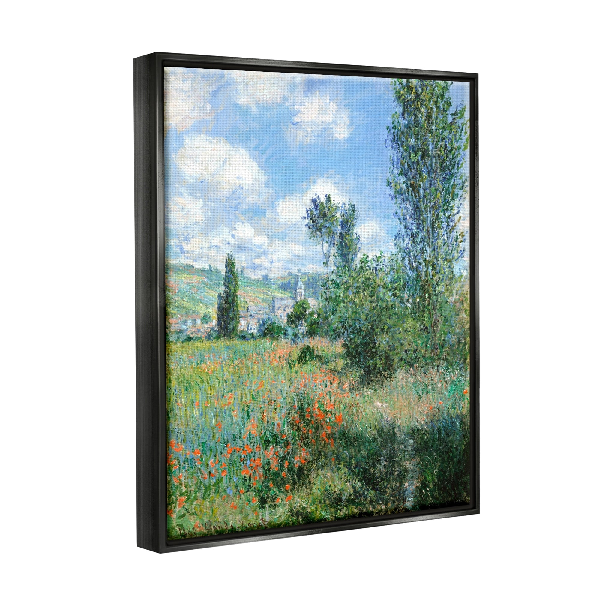 Stupell Industries Classic Field Flowers Rural Impressionist Painting Painting Metallic Gold Floating Framed Canvas Print Wall Art, Design by Lettered and Lined