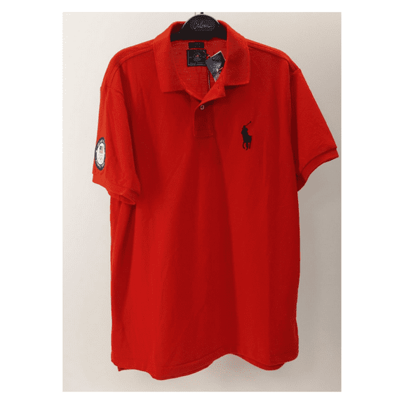 $110 Polo Ralph Lauren CLassic Fit S/S Olympic Team Polo Shirt Polyester Red-L