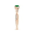 thumbnail image 3 of Angara Natural 0.45 Ct. Emerald with Diamond Classic Ring in 14K Rose Gold for Women (Ring Size: 12), 3 of 10