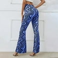 thumbnail image 2 of ANINEO Women's High Waist Water Ripple Print Yoga Pants Flared Casual Bell Bottoms With Stretch Comfort Boho Daily Female Trousers, 2 of 4