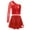 Red, variant on Haitryli Kids Girls Jazz Hip Hop Performance Dance Outfits Sequins Crop Top Long Sleeve One Shoulder Shirt and Skirt Set Gold 12