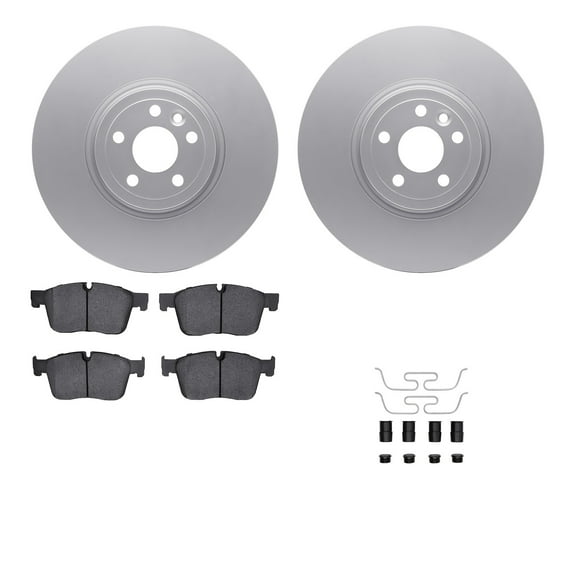 Dynamic Friction Company Front Geospec Brake Rotors with 5000 Euro Ceramic Brake Pads includes Hardware 4612-20020