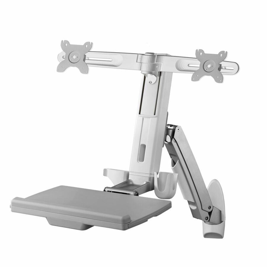 Amer Networks Dual Combo Articulating Workstation Wall Mount, Gray