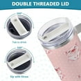 thumbnail image 5 of SKYSONIC 40 oz Pink Pig Tumbler with Handle and Straw Lid, Insulated Cup Reusable Stainless Steel Water Bottle Travel Mug, 5 of 7