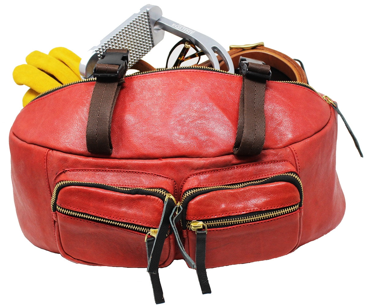 Horse Western Trail Riding Saddle Leather Cantle Bag 102AA12RD1