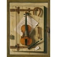 thumbnail image 2 of Harnett, William Michael 15x18 Black Ornate Wood Framed with Double Matting Museum Art Print Titled - Still Life—Violin and Music, 2 of 4