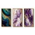 thumbnail image 2 of Designart "Azure Dreamscapes Gold and Turquoise Marble III" Abstract Painting Framed Wall Art Set Of 3 - Gold Modern Frame Gallery Set For Office Decor, 2 of 6