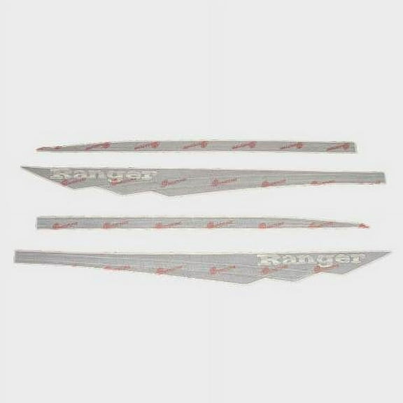 Ranger Boat Graphic Hull Decals 206413 | Black Red Silver (Set of 4)