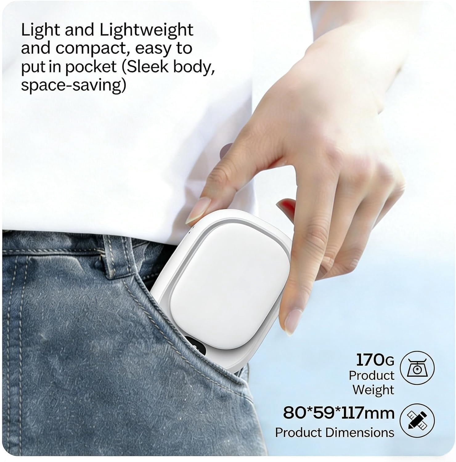 Desktop Fan 2-in-1 Rechargeable Hand Warmer with Digital Display,Hands-Free Cooling Fan for Outdoor Work