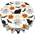 thumbnail image 6 of Cat Table Cloth Round Table Cover Wrinkle Resistant Waterproof Tablecloth 60 Inch Washable for Kitchen Party Picnic Halloween, 6 of 6