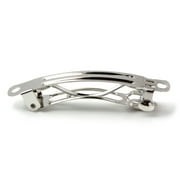 Cousin DIY 2 French Barrette, Silver Metal Hair Clips, 40 Piece