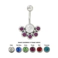 thumbnail image 1 of Belly Button Ring Surgical Steel with 5 Jewel Design, 1 of 1