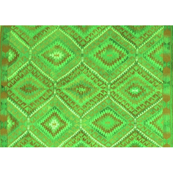 Ahgly Company Indoor Rectangle Southwestern Green Country Area Rugs, 5' x 8'