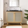 thumbnail image 2 of Modway Soma 36" Modern Wood Bathroom Vanity with Adjustable Shelf in Oak/Black, 2 of 16
