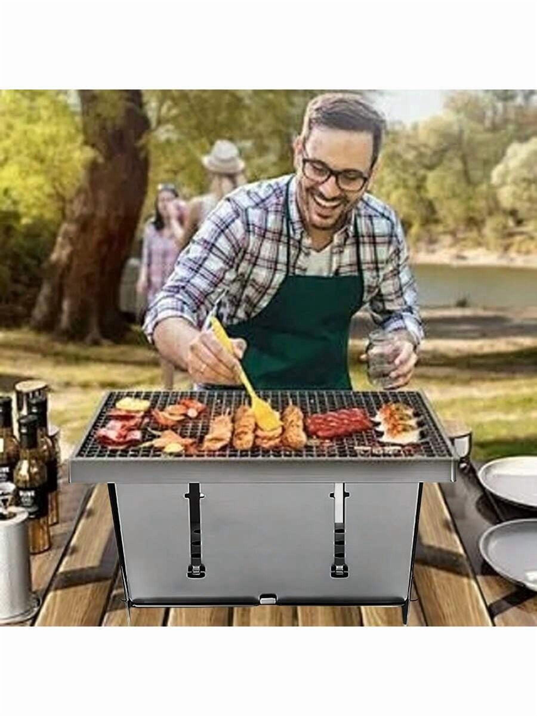 Barbecue Grill, Portable Charcoal Grill, Foldable Barbecue Grill, Instant Setup, Suitable For Both Outdoor And Indoor Use, Portable Barbecue Tool Set For Outdoor Camping And Hiking