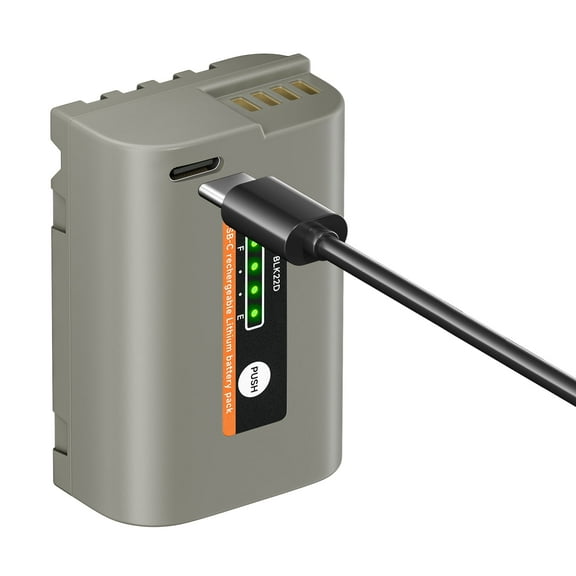 Digital Camera Battery 1 Pack DMW-BLK2 Battery Bulit-in USB for Panasonic Lumix DC-S9, DC-G9 IIDC-S5, DC-S5 II, DC-S5 IIX, GH5 II, GH6, S5II, S5IIX, S5M2, S5M2X, GH5M26 Cameras with USB-C Input