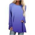thumbnail image 1 of AherBiu Womens Tops 2024 Long Sleeve Casual Shirts Flowy Gradient Color Loose Fitting Fall Tops Tunics, 1 of 5
