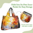 thumbnail image 3 of Wrapables Large Foldable Oil Painting Nylon Reusable Grocery Bag, Autumn, 3 of 5